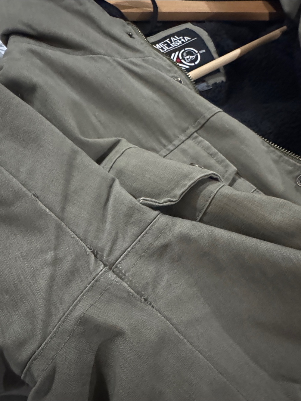 Metal Mulisha Olive Green Hooded Field Jacket - Picture 11 of 12